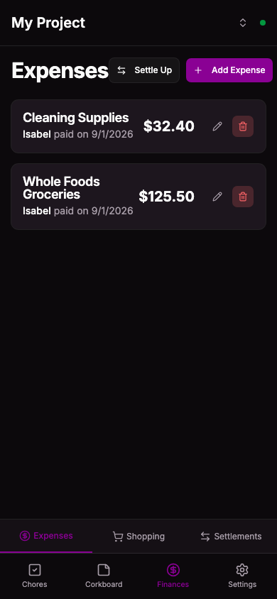 Shared Finances