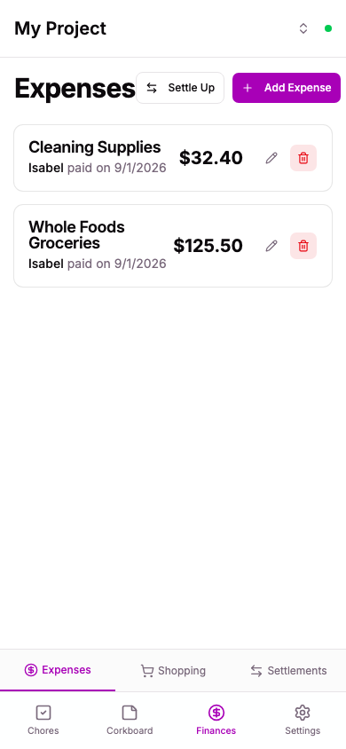 Shared Finances